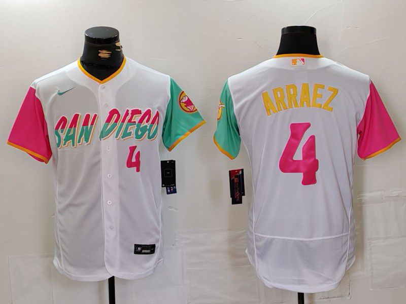 Men San Diego Padres #4 Arraez White City Edition Elite Nike 2024 MLB Jersey style 3->->